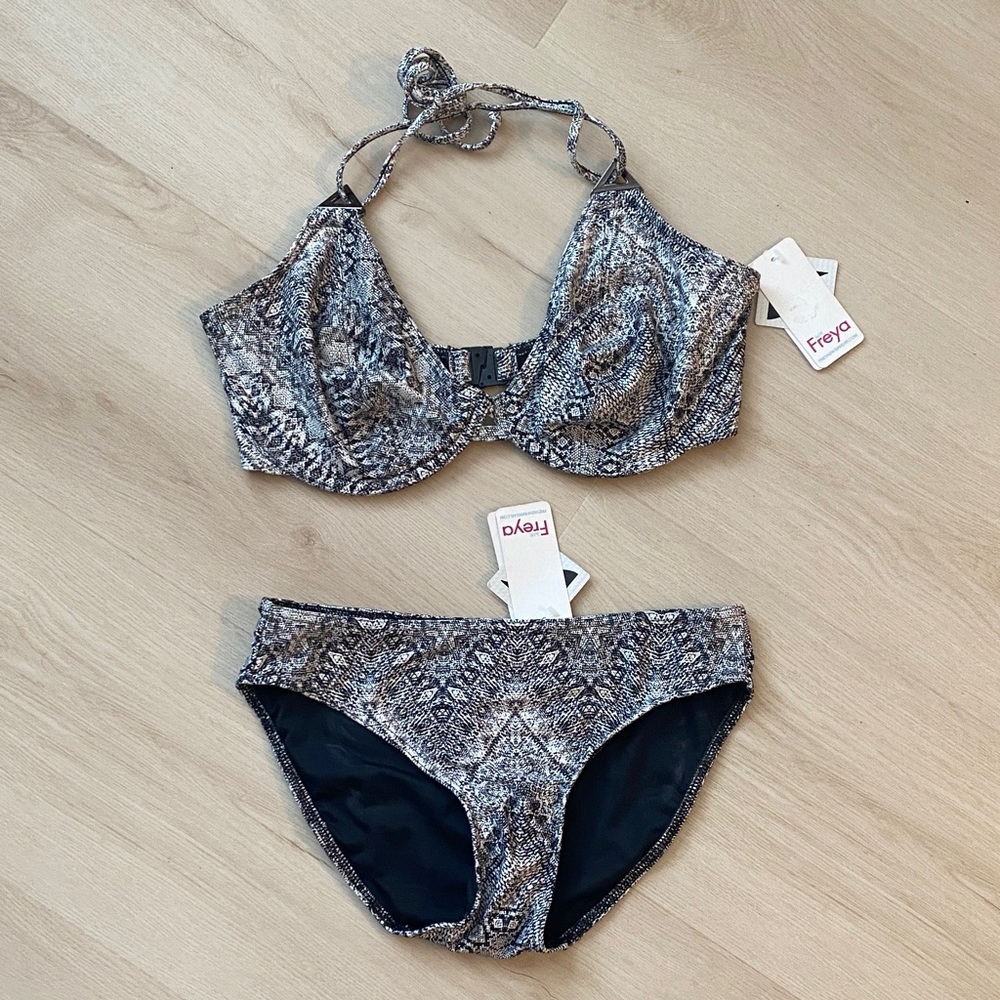 Freya Viper Snake-Print Underwire Bikini Set NWT